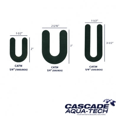 Shim Horseshoe 1/4 x 1-1/2 x 3-1/2 BLACK (CAT 34) 500/cs